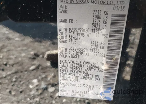 2018 Infiniti Qx60 from USA, damaged, VIN 5N1DL0MM5JC528375